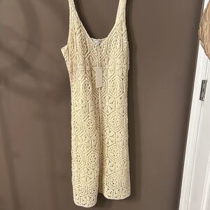Z Supply Cream Crochet Midi Dress